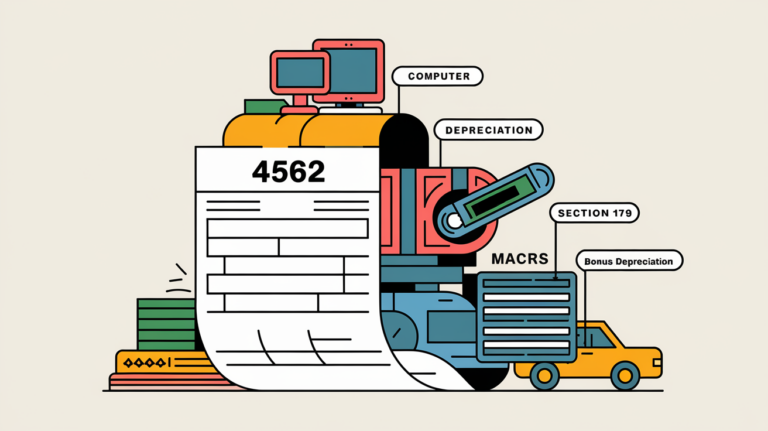 A graphic of Form 4562 with business assets.