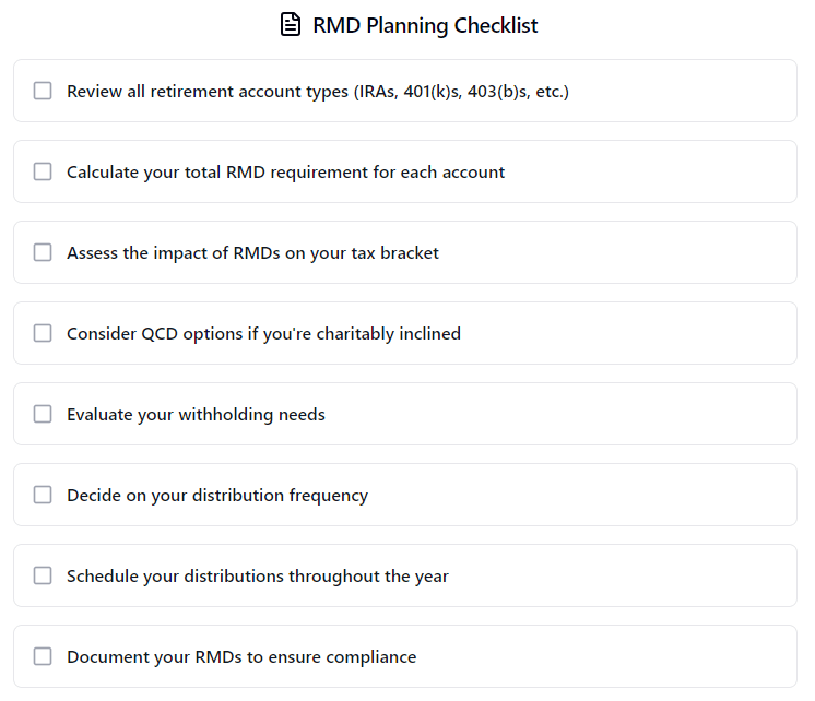 RMD Planning Checklist